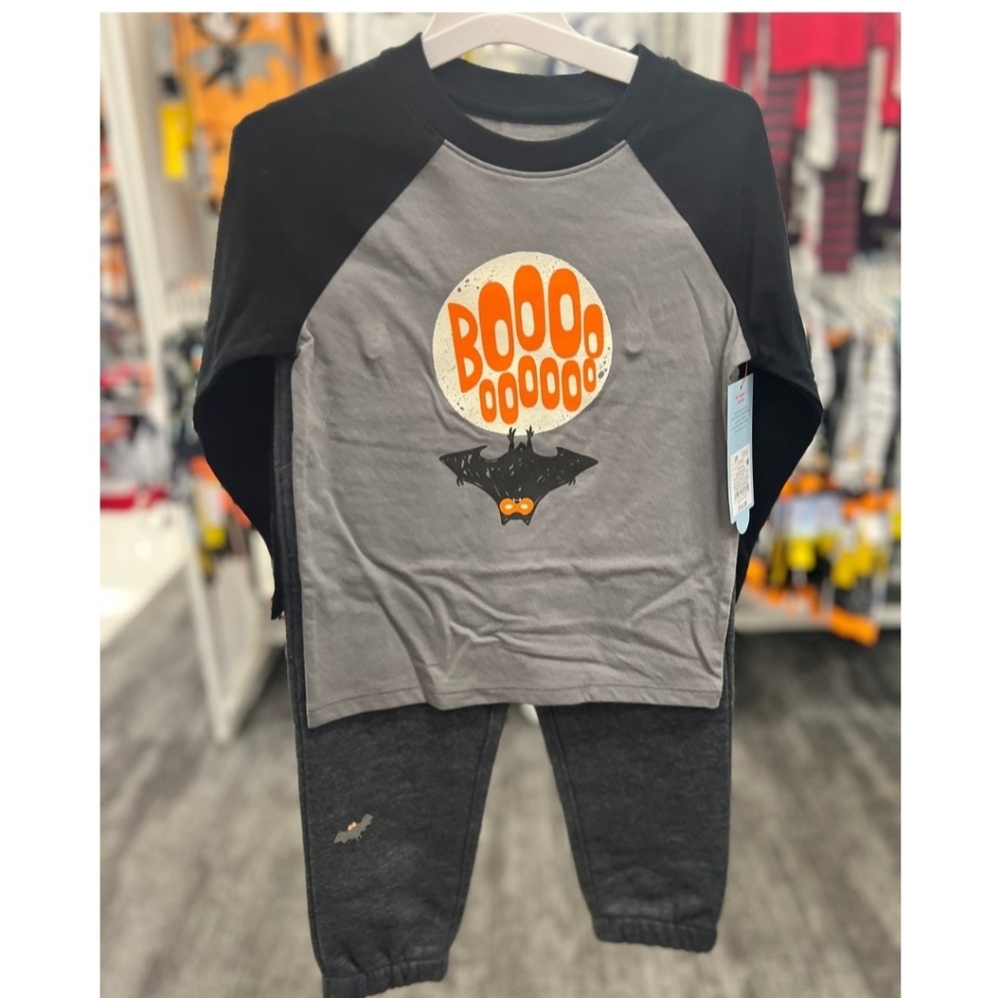 New Toddler Boys' Long Sleeve Halloween French Terry Shirt and Pants Set - Picture 6 of 6